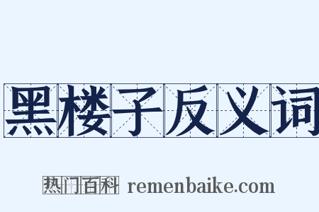 黑楼子反义词是什么意思的图片
